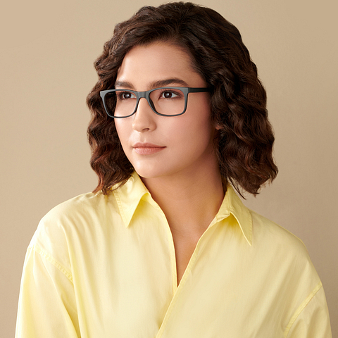 Lenskart Air Online Light Gray Full Rim Rectangle left side