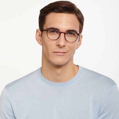 Lenskart Air Online Light Brown Full Rim Round left side