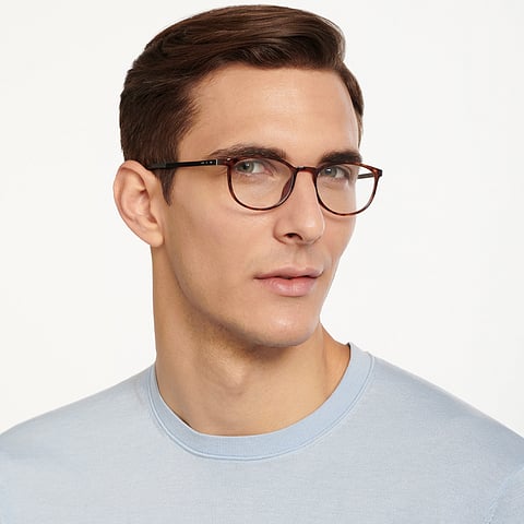 Lenskart Air Brown Full Rim Round right side