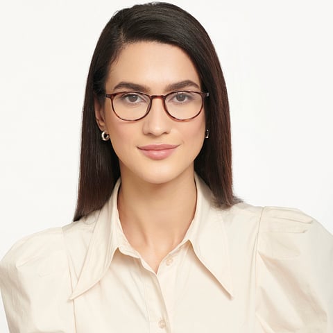 Lenskart Air Brown Full Rim Round left side