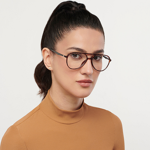 Lenskart Air Online Light Brown Full Rim Aviator right side