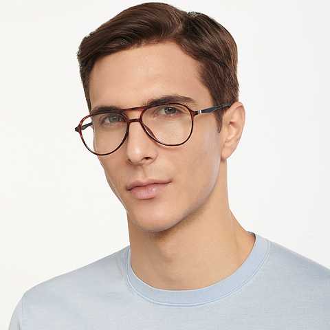 Lenskart Air Online Light Brown Full Rim Aviator right side