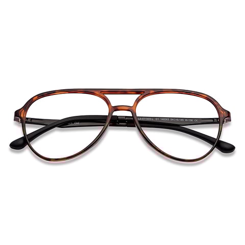 Lenskart Air Online Light Brown Full Rim Aviator left side