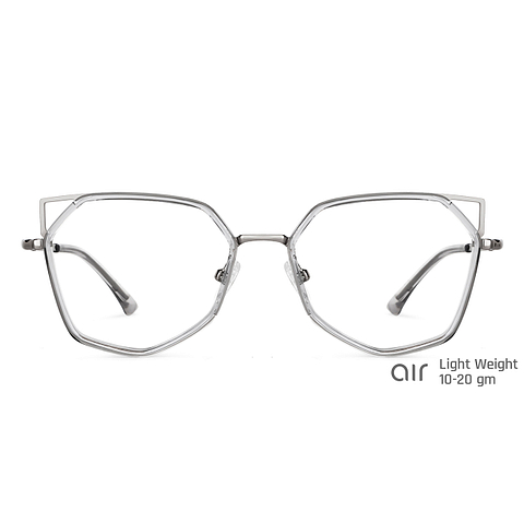 Lenskart Air Online Silver Transparent Full Rim Cat Eye left side