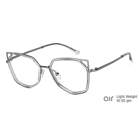 Lenskart Air Online Silver Transparent Full Rim Cat Eye right side