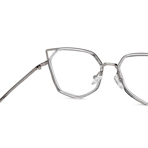 Lenskart Air Online Silver Transparent Full Rim Cat Eye right side