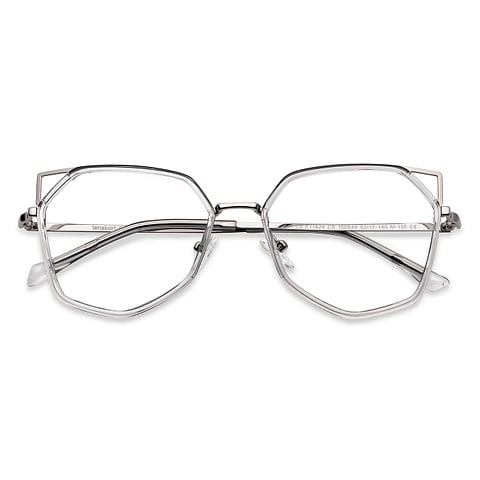 Lenskart Air Online Silver Full Rim Cat Eye left side