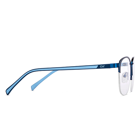 Lenskart Air Online Sky Blue Half Rim Square left side Lenskart Air Online Sky Blue Half Rim Square left side