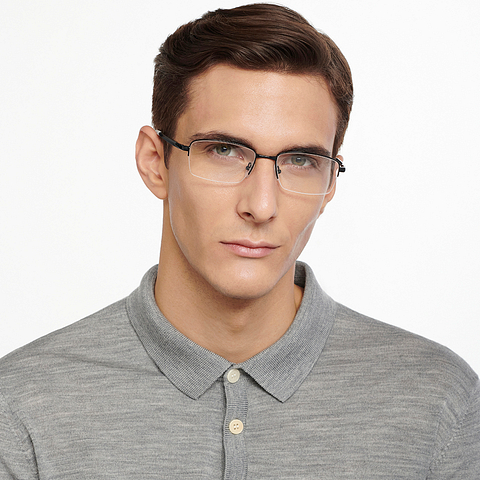 Lenskart Air Online Black Half Rim Rectangle left side