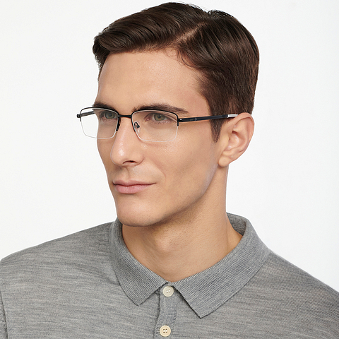 Lenskart Air Online Black Half Rim Rectangle right side