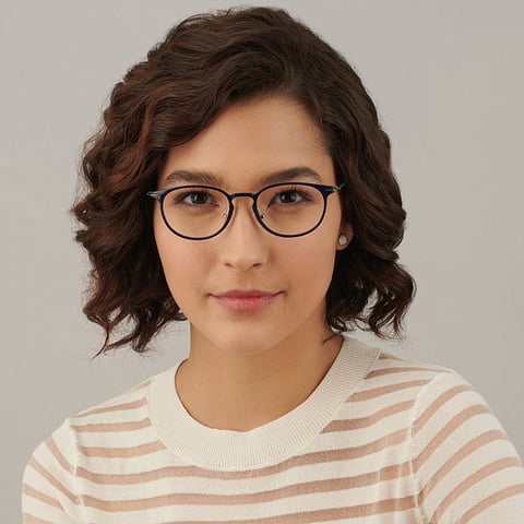 Lenskart Air Online Denim Full Rim Round left side