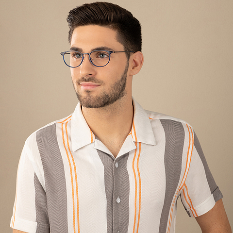 Lenskart Air Online Denim Full Rim Round left side