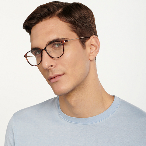 Lenskart Air Screen Glasses Light Brown Full Rim Square left side