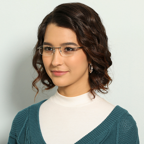 Lenskart Air Online Black Rimless Rectangle left side