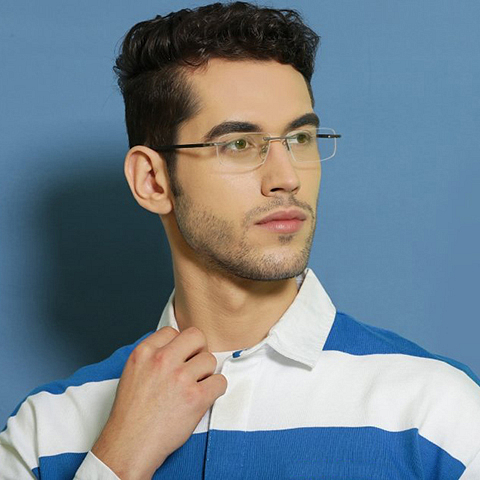 Lenskart Air Online Black Rimless Rectangle left side