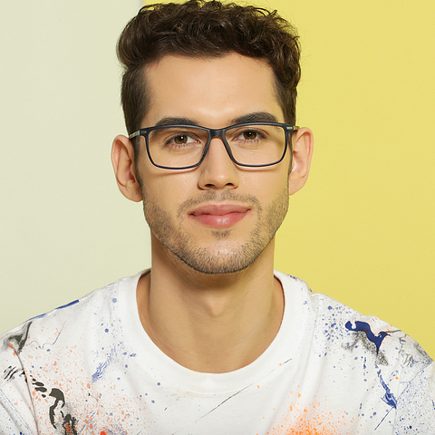 Lenskart Air Online Sky Blue Full Rim Rectangle left side