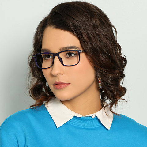 Lenskart Air Online Sky Blue Full Rim Rectangle left side