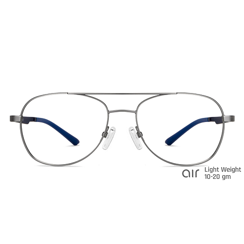 Lenskart Air Online Silver Full Rim Aviator left side