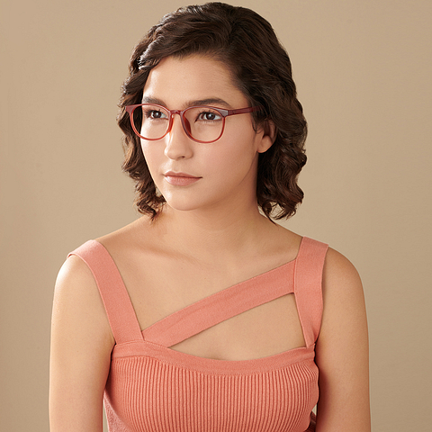 Lenskart Air Online Red Full Rim Round left side