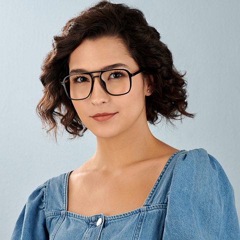 Lenskart Air Screen Glasses Black Full Rim Square left side