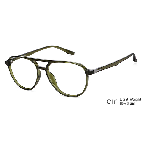 Lenskart Air Screen Glasses Green Transparent Full Rim Aviator right side