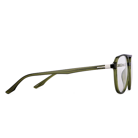 Lenskart Air Screen Glasses Green Transparent Full Rim Aviator left side