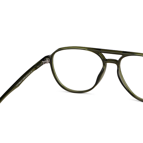 Lenskart Air Screen Glasses Green Transparent Full Rim Aviator right side