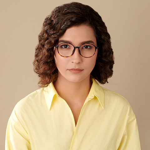 Lenskart Air Online Light Brown Full Rim Round left side
