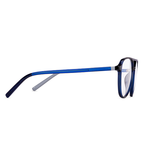 Lenskart Air Online Sky Blue Full Rim Aviator left side
