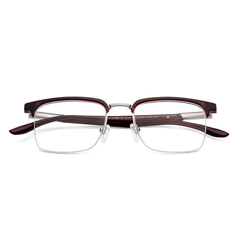 Lenskart Air Online Red Half Rim Square left side