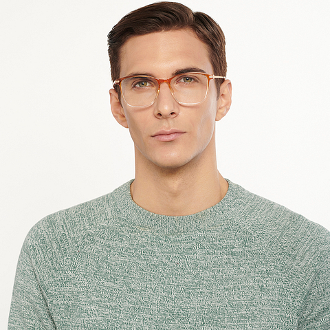 Lenskart Air Online Brown Transparent Full Rim Square left side