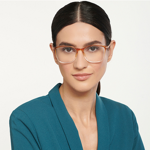 Lenskart Air Online Brown Transparent Full Rim Square left side