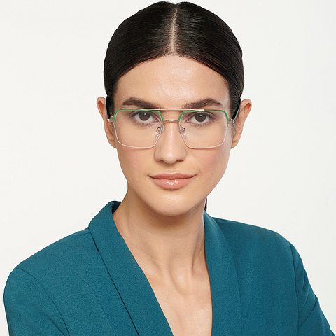 Lenskart Air Online Silver Half Rim Square right side