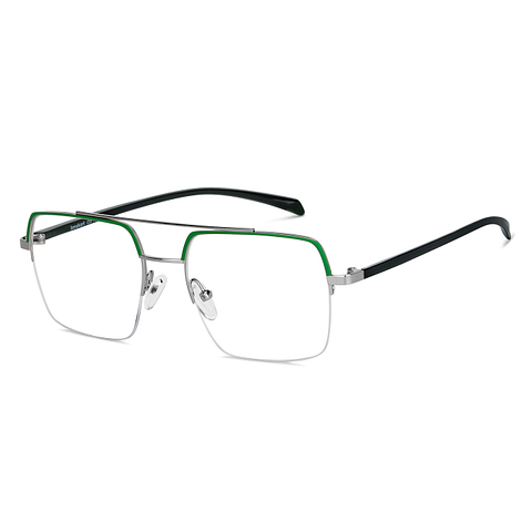Lenskart Air Online Silver Half Rim Square left side