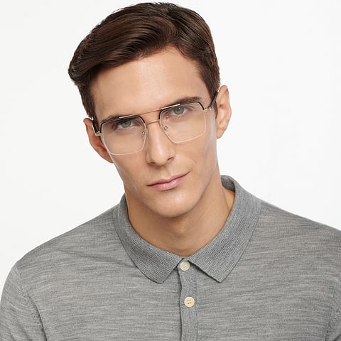 Lenskart Air Online Black Half Rim Square left side