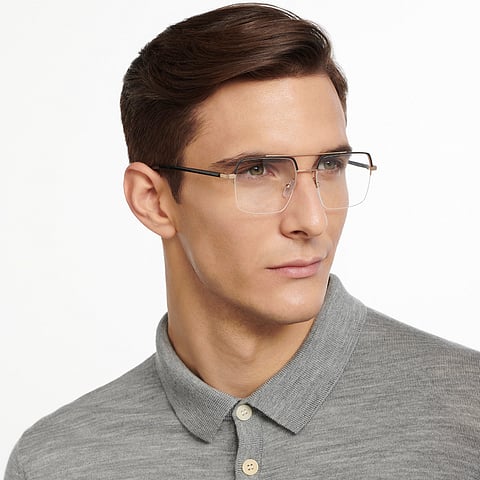 Lenskart Air Online Black Half Rim Square right side