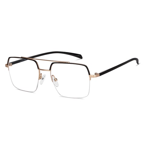 Lenskart Air Online Black Gold Half Rim Square right side