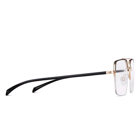 Lenskart Air Online Black Gold Half Rim Square left side