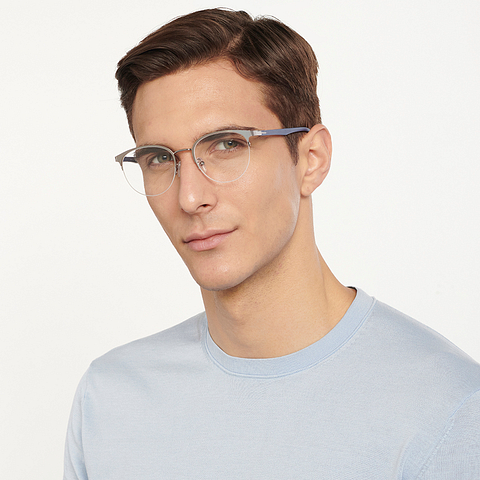 Lenskart Air Online Mid Gunmetal Half Rim Round right side