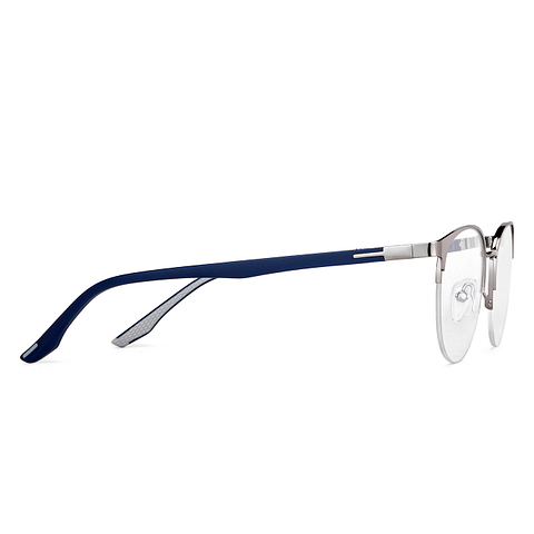 Lenskart Air Online Mid Gunmetal Half Rim Round left side