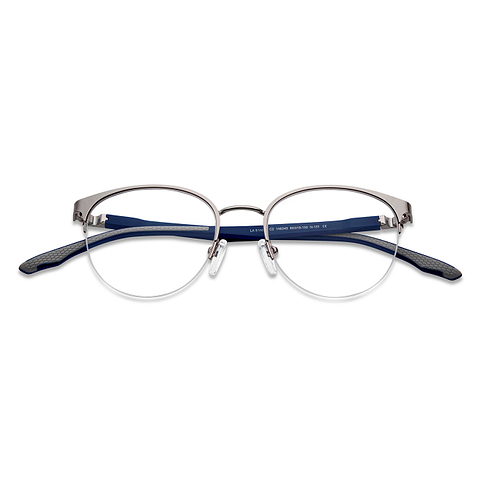 Lenskart Air Online Mid Gunmetal Half Rim Round left side