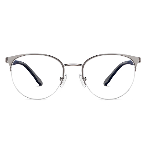 Lenskart Air Online Mid Gunmetal Half Rim Round left side