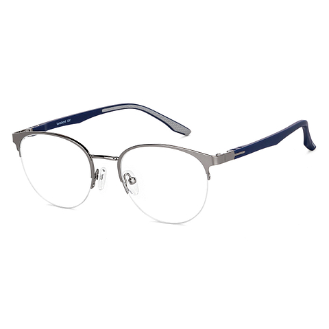 Lenskart Air Online Gunmetal Half Rim Round right side