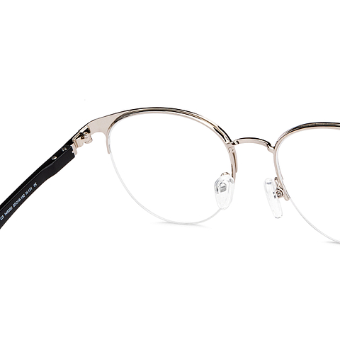 Lenskart Air Online Black Silver Half Rim Round right side