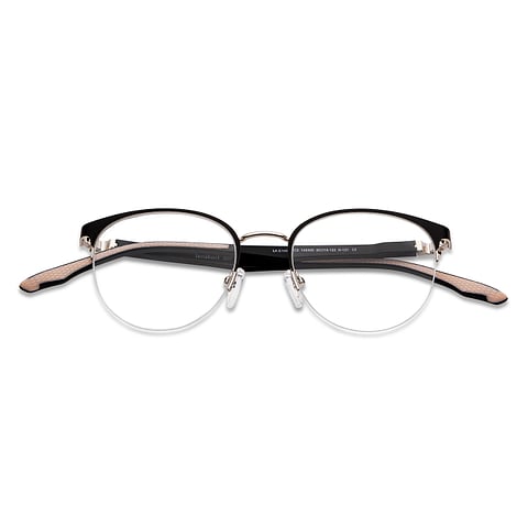 Lenskart Air Online Dark Gunmetal Half Rim Round left side