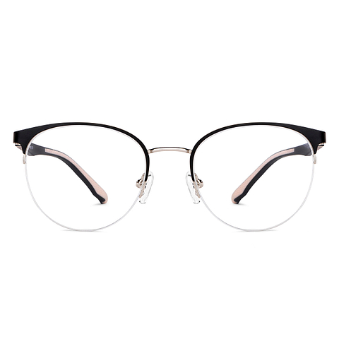 Lenskart Air Online Black Silver Half Rim Round left side