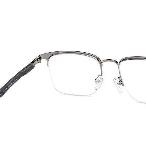 Lenskart Air Online Blue Gunmetal Half Rim Square right side