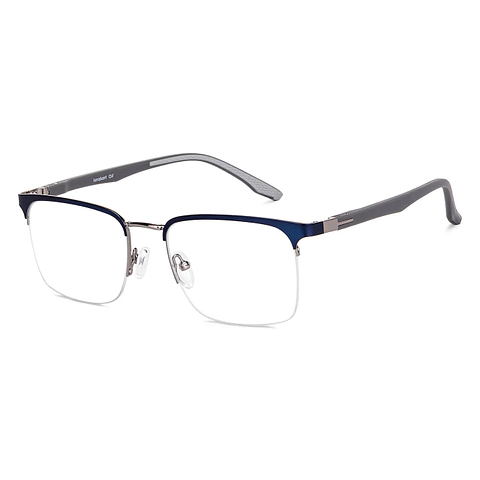 Lenskart Air Online Blue Gunmetal Half Rim Square right side