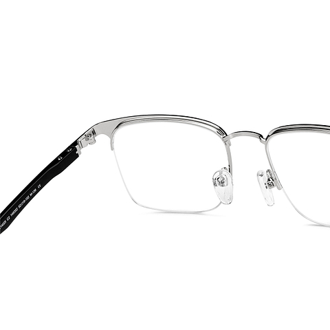 Lenskart Air Online Black Silver Half Rim Square right side