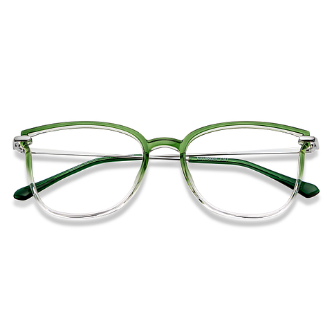 Lenskart Air Online Green Transparent Full Rim Cat Eye left side